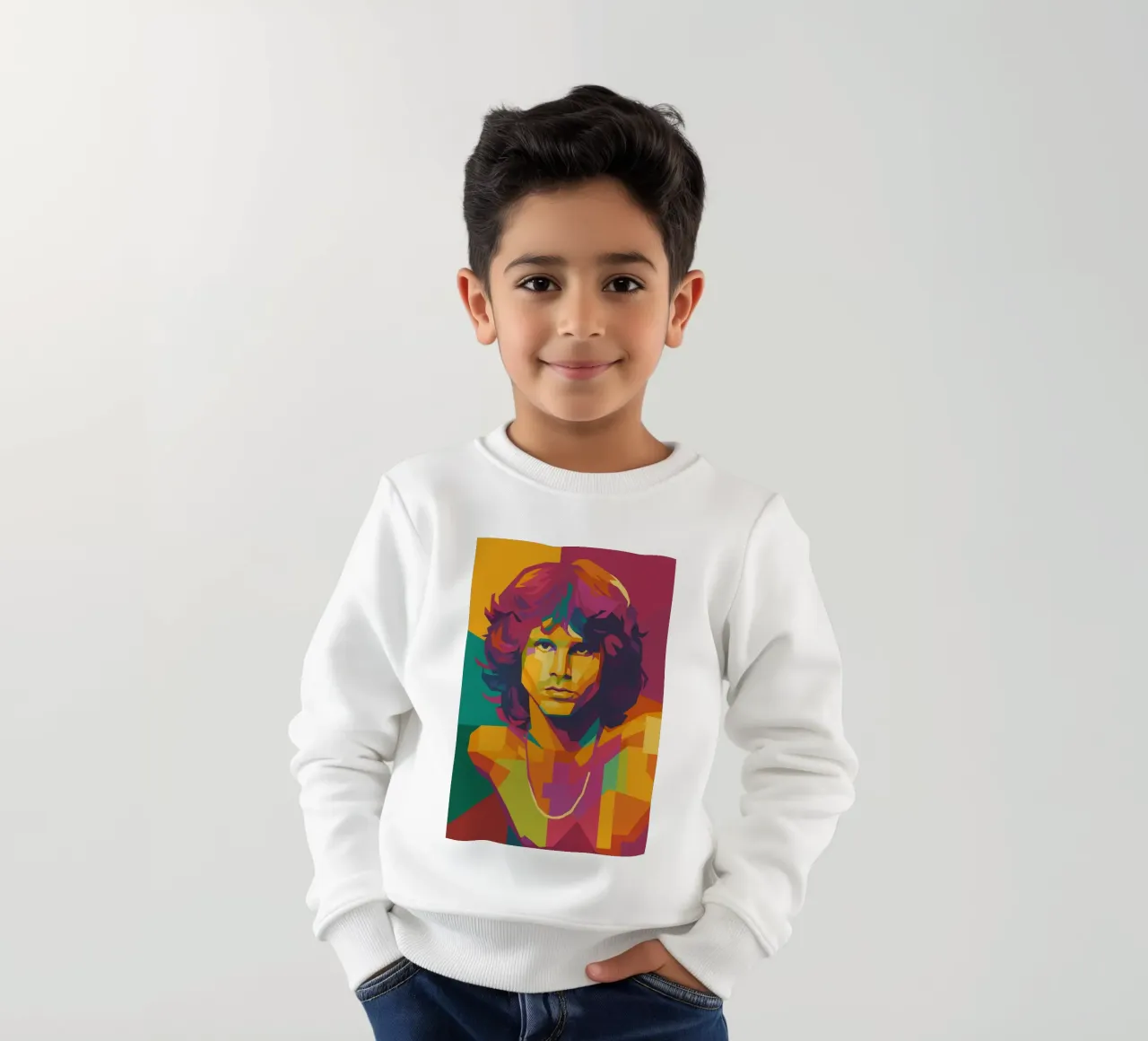 jim morison retro pop art wpap felpa bambino da aiswa