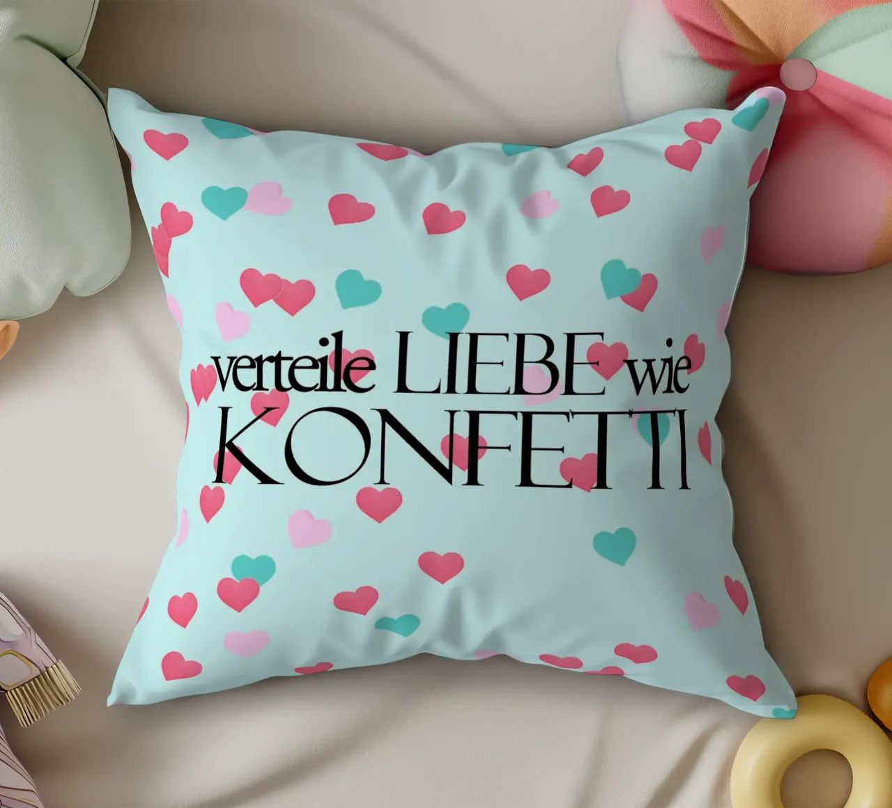 Verteile Liebe wie Konfetti cuscino da anna-liebt