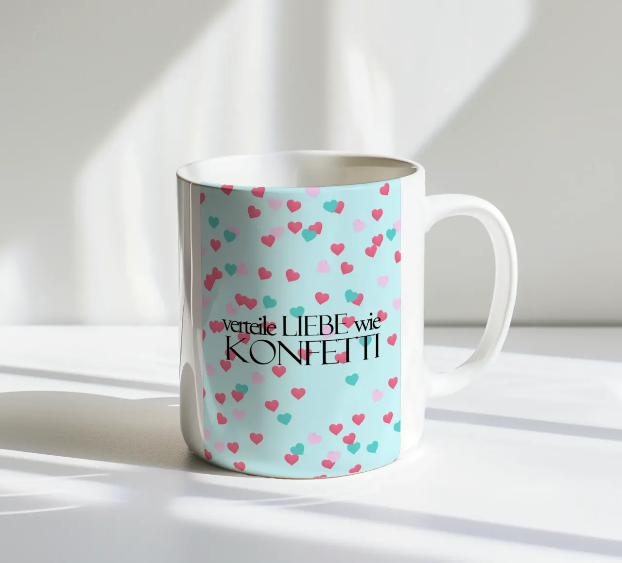 Verteile Liebe wie Konfetti tazza in ceramica da anna-liebt