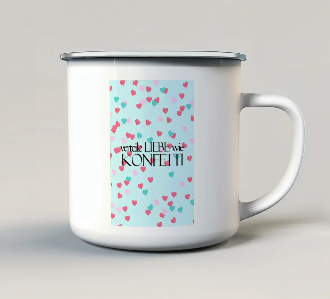Verteile Liebe wie Konfetti tazza in smalto da anna-liebt