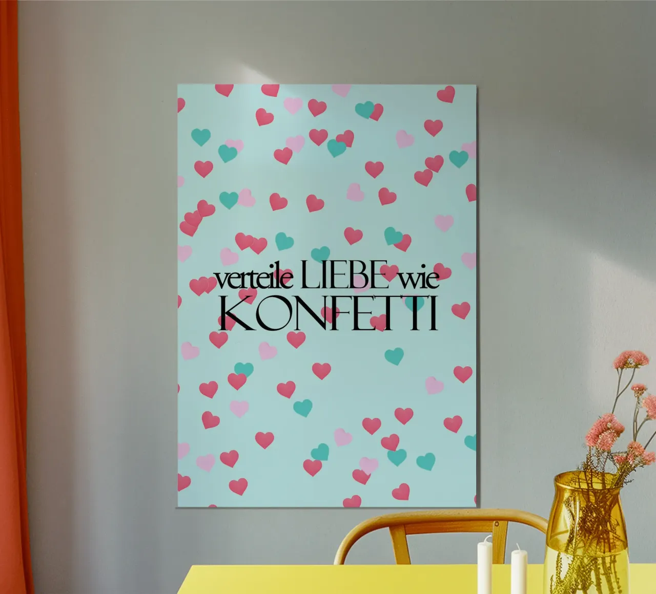 Verteile Liebe wie Konfetti carta hahnemühle da anna-liebt
