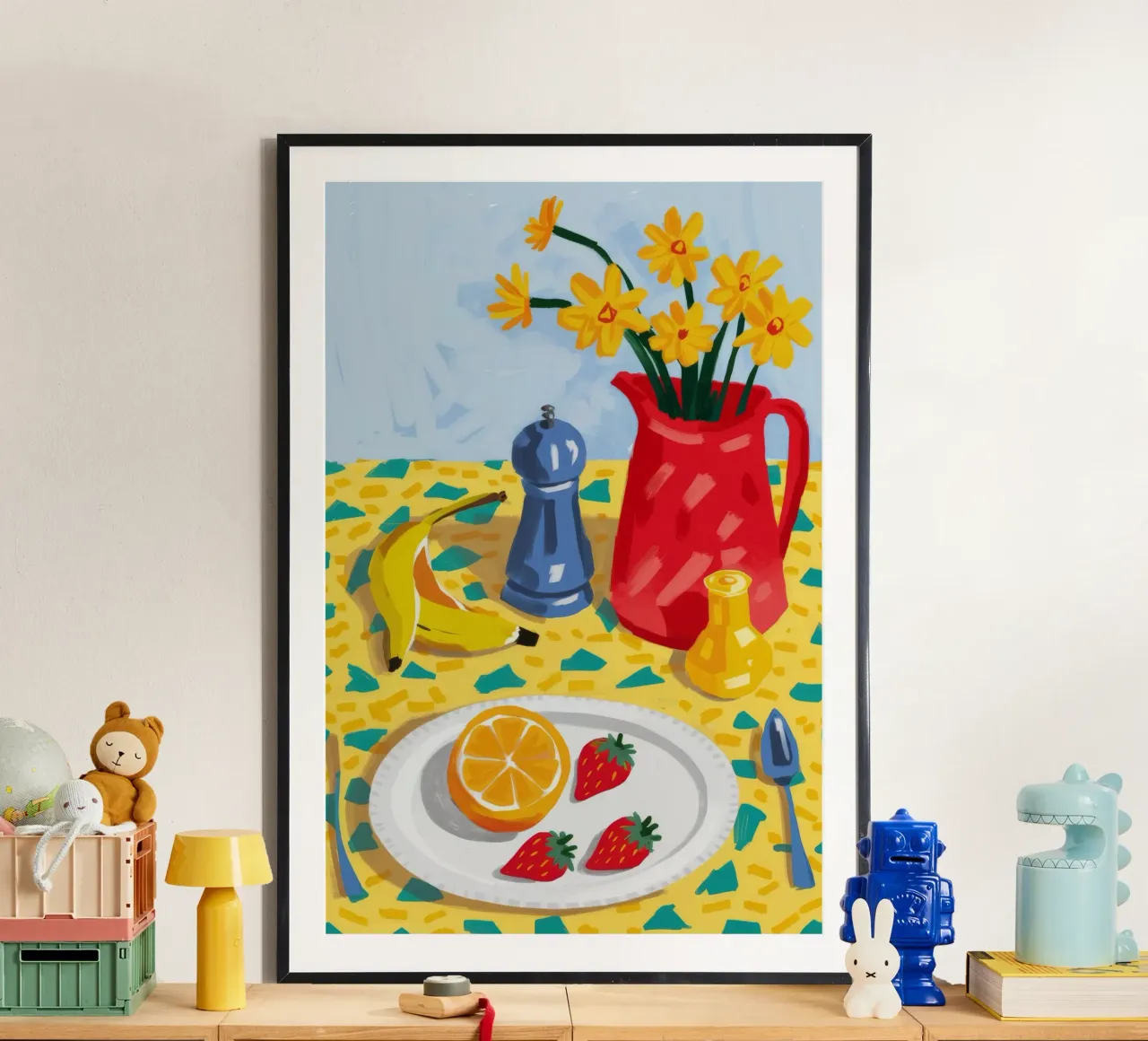 Gioia della cucina del girasole poster con telaio in plastica da Paez Harmony