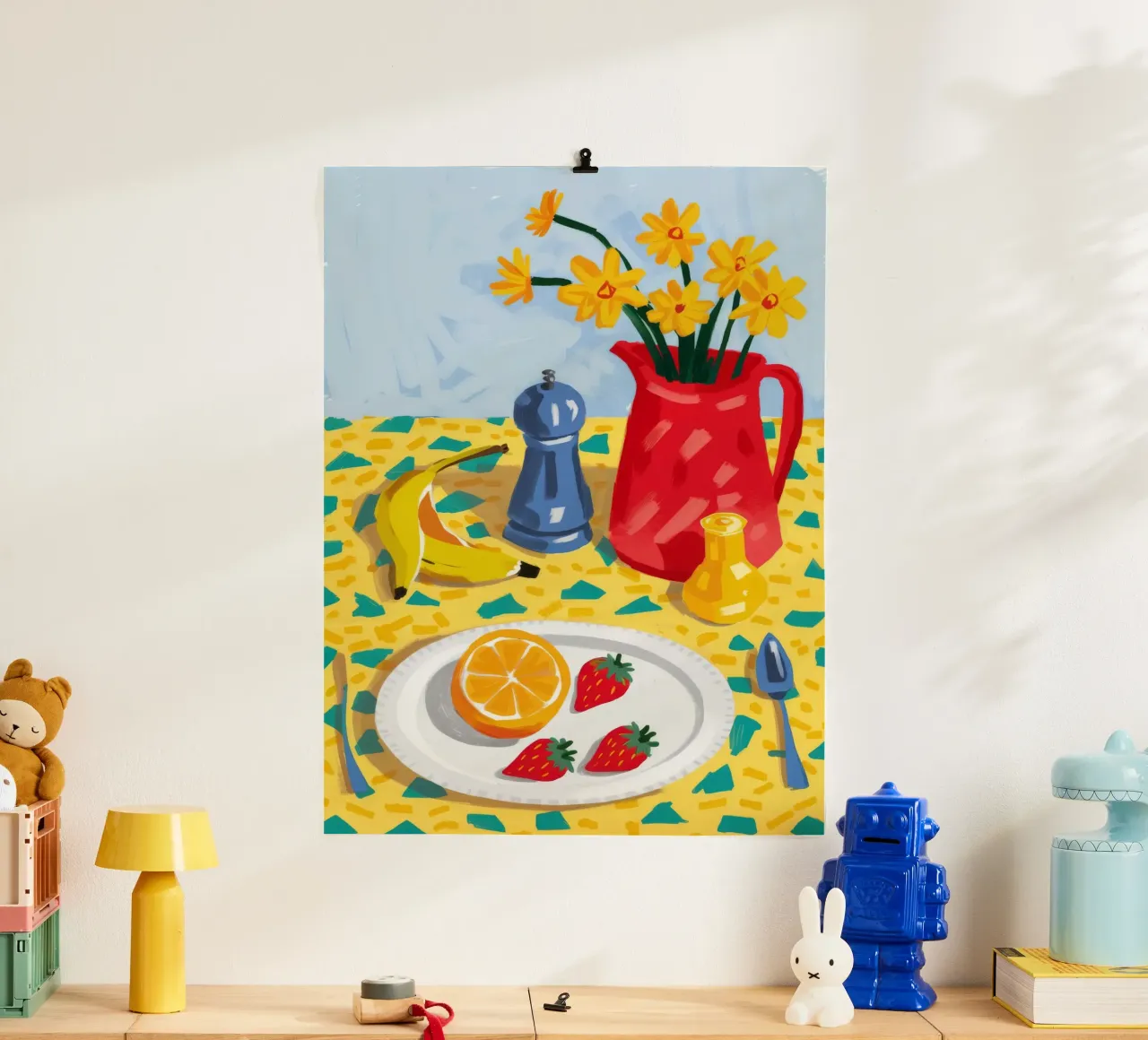 Gioia della cucina del girasole poster con telaio in plastica da Paez Harmony