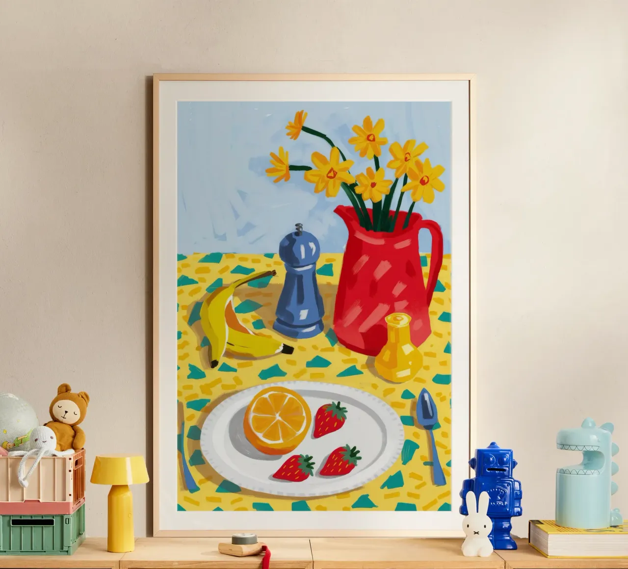 Gioia della cucina del girasole poster con telaio in plastica da Paez Harmony