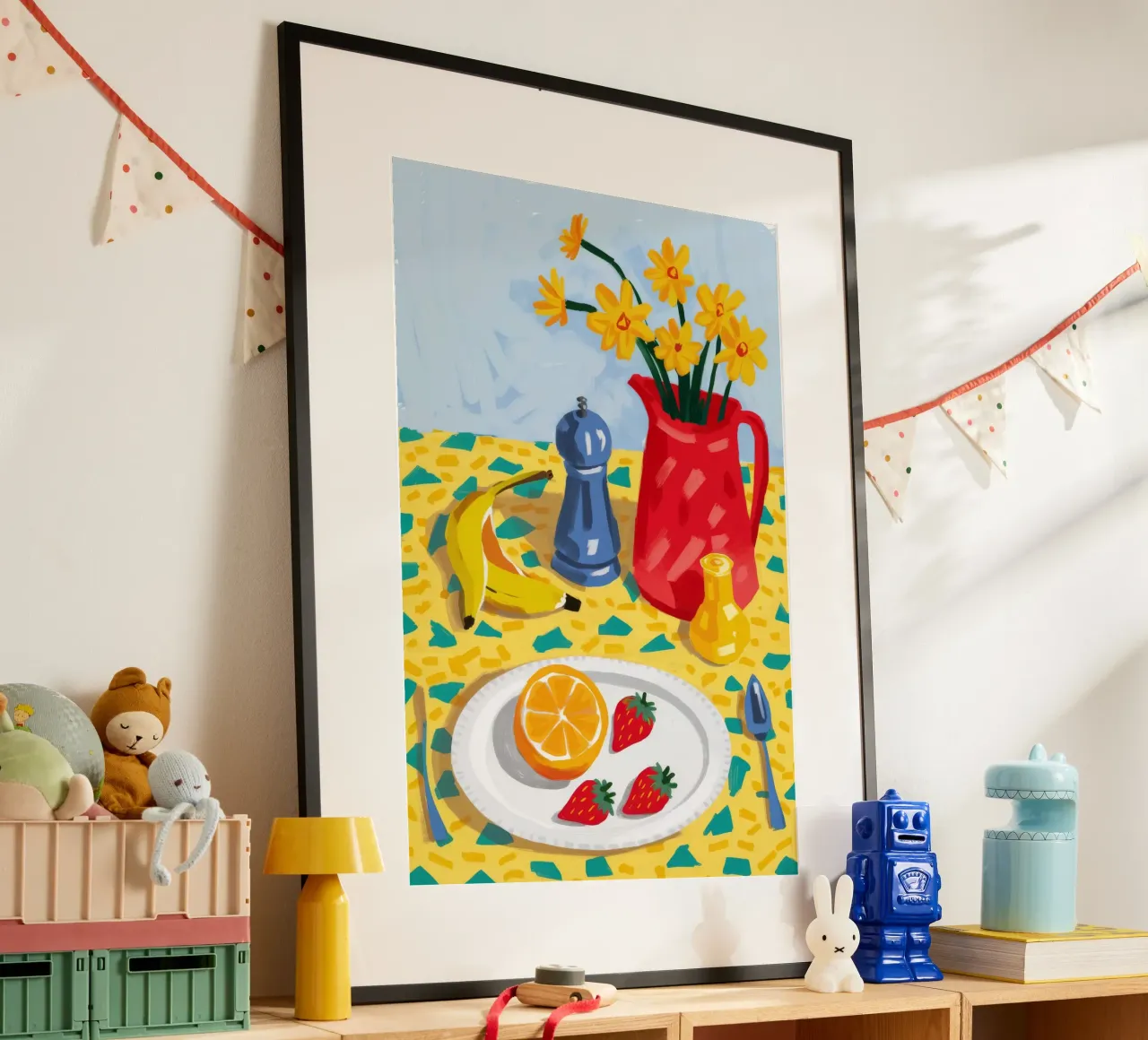 Gioia della cucina del girasole poster con telaio in plastica da Paez Harmony