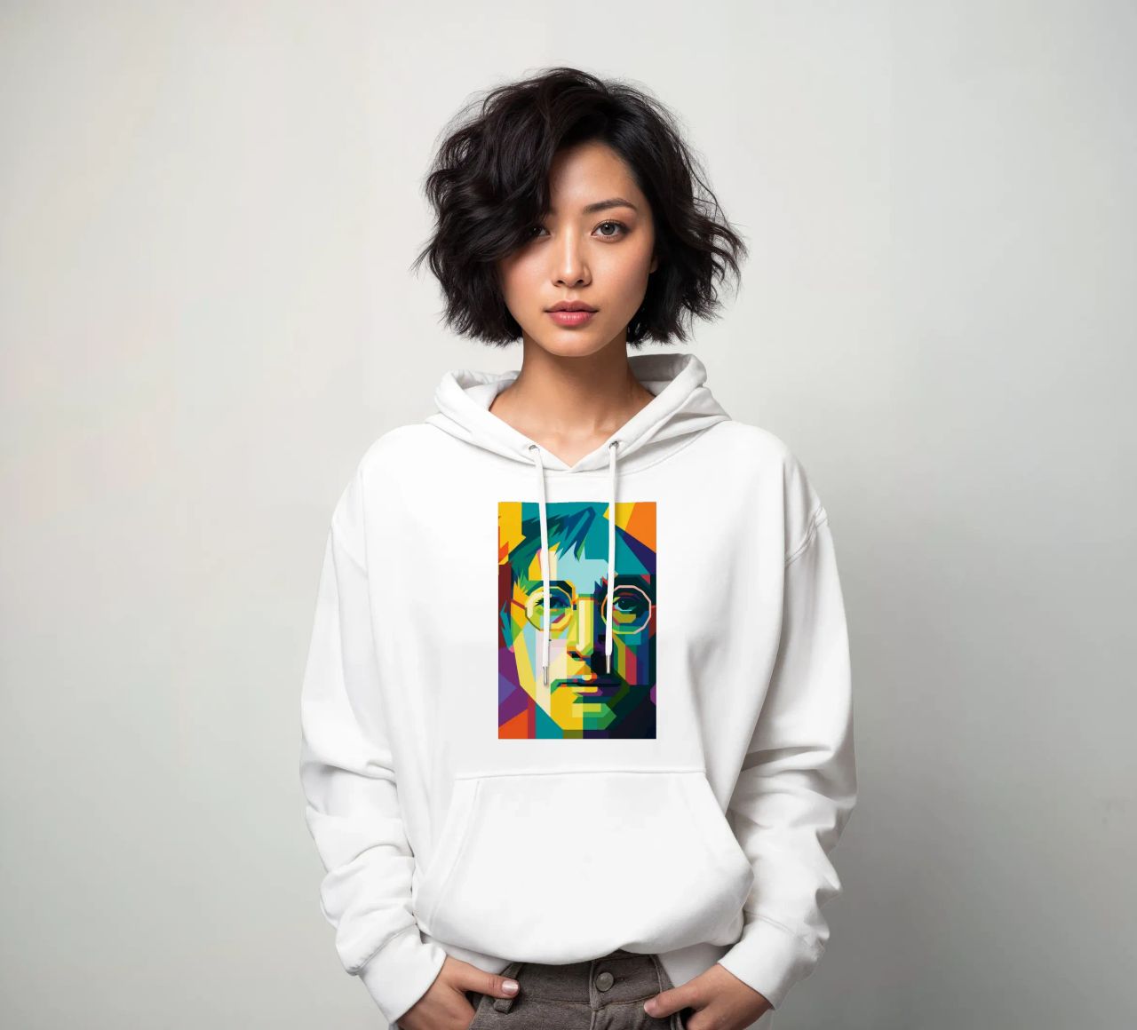 john lennon retro pop art wpap felpa con cappuccio da aiswa