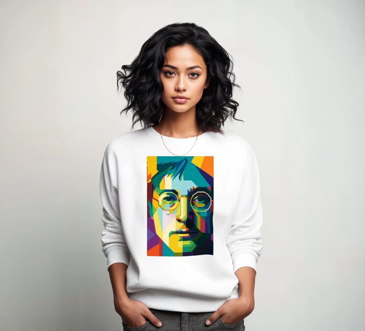 john lennon retro pop art wpap felpa da aiswa