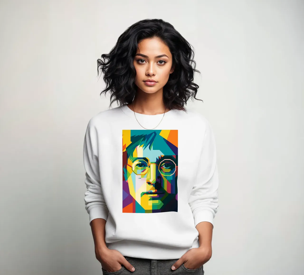 john lennon retro pop art wpap felpa da aiswa