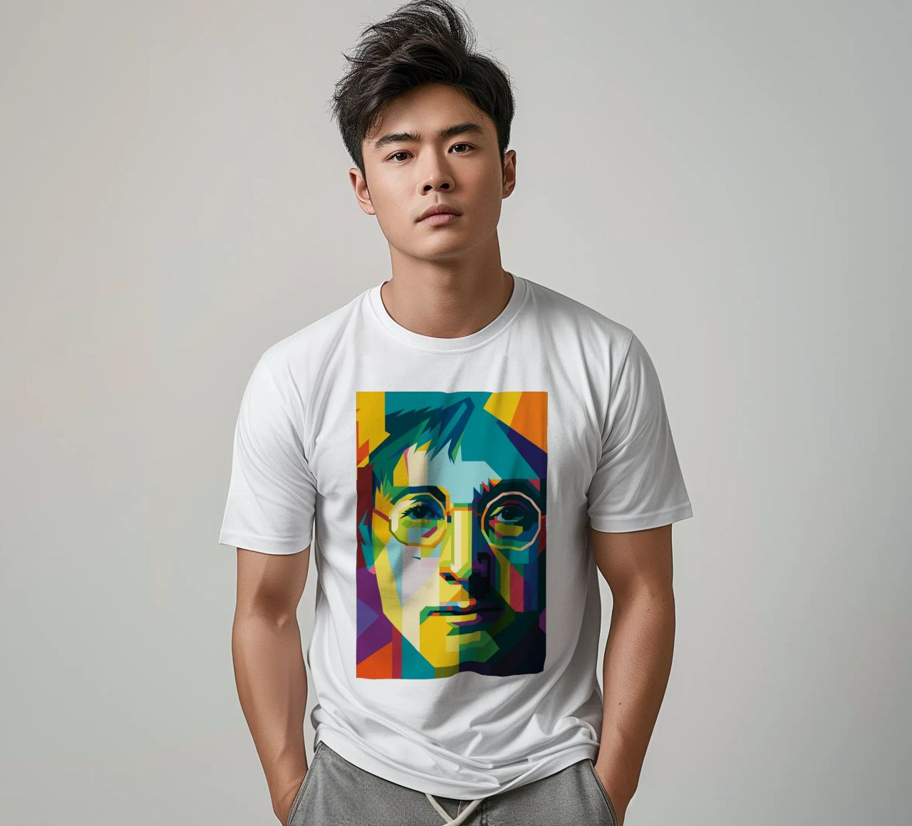 john lennon retro pop art wpap t-shirt da aiswa