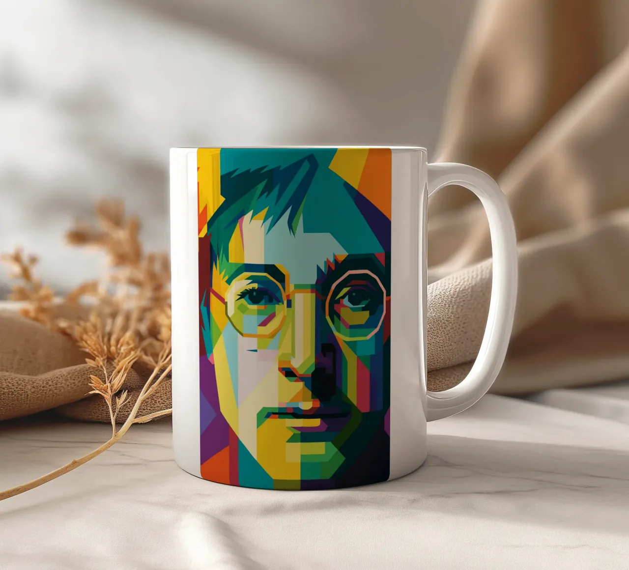 john lennon retro popart wpap keramische mok van aiswa