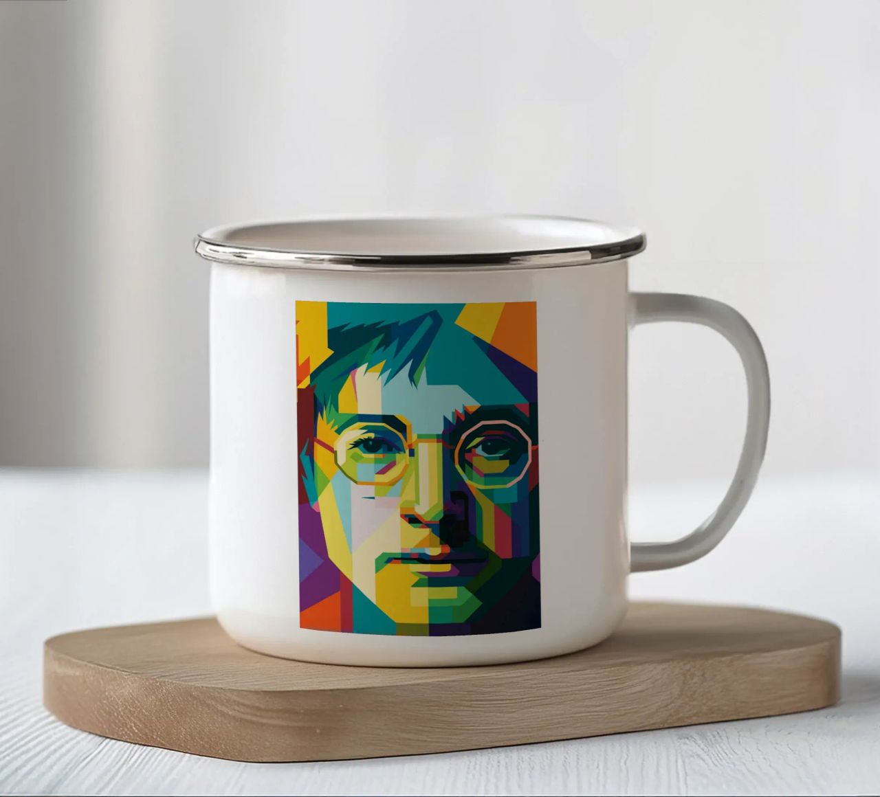 john lennon retro pop art wpap tazza in smalto da aiswa