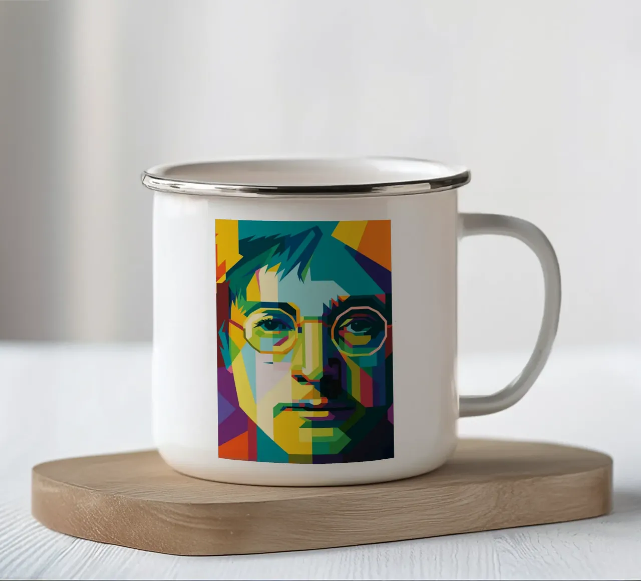 john lennon retro pop art wpap taza de esmalte de aiswa