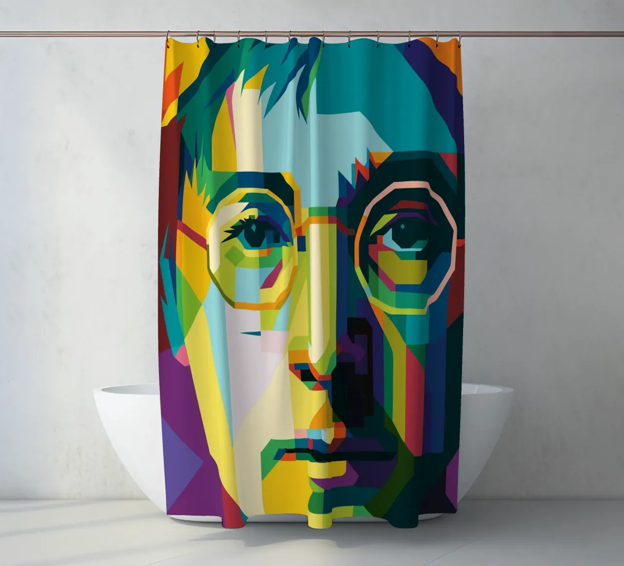 john lennon retro pop art wpap tenda da doccia da aiswa