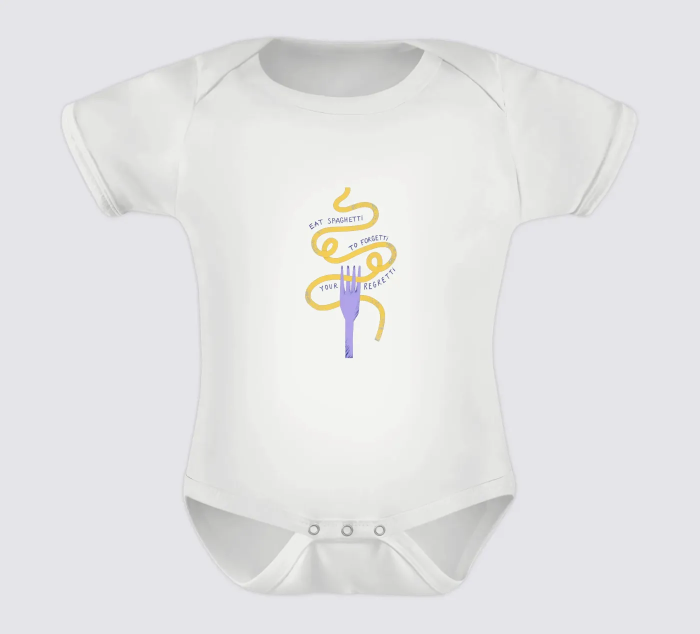 Eat Spaghetti short-sleeve baby romper by Pure