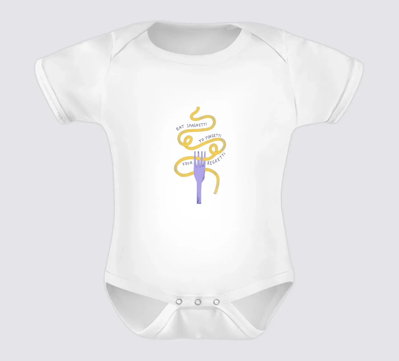 Eat Spaghetti short-sleeve baby romper by Pure