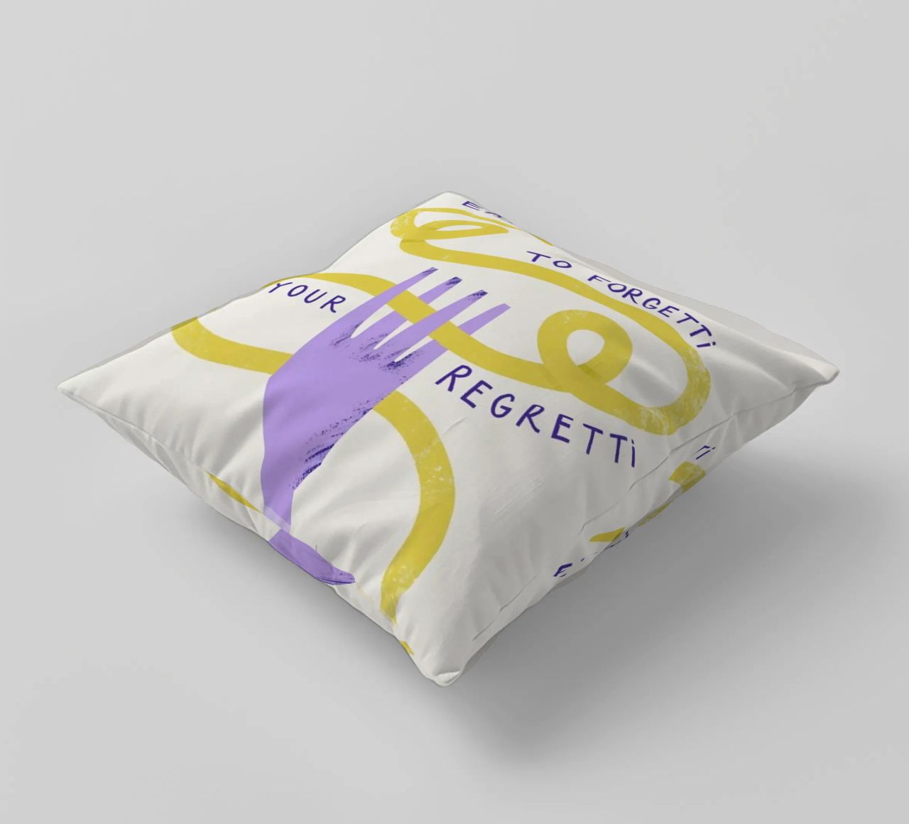 Eat Spaghetti decorative cushion by Pure