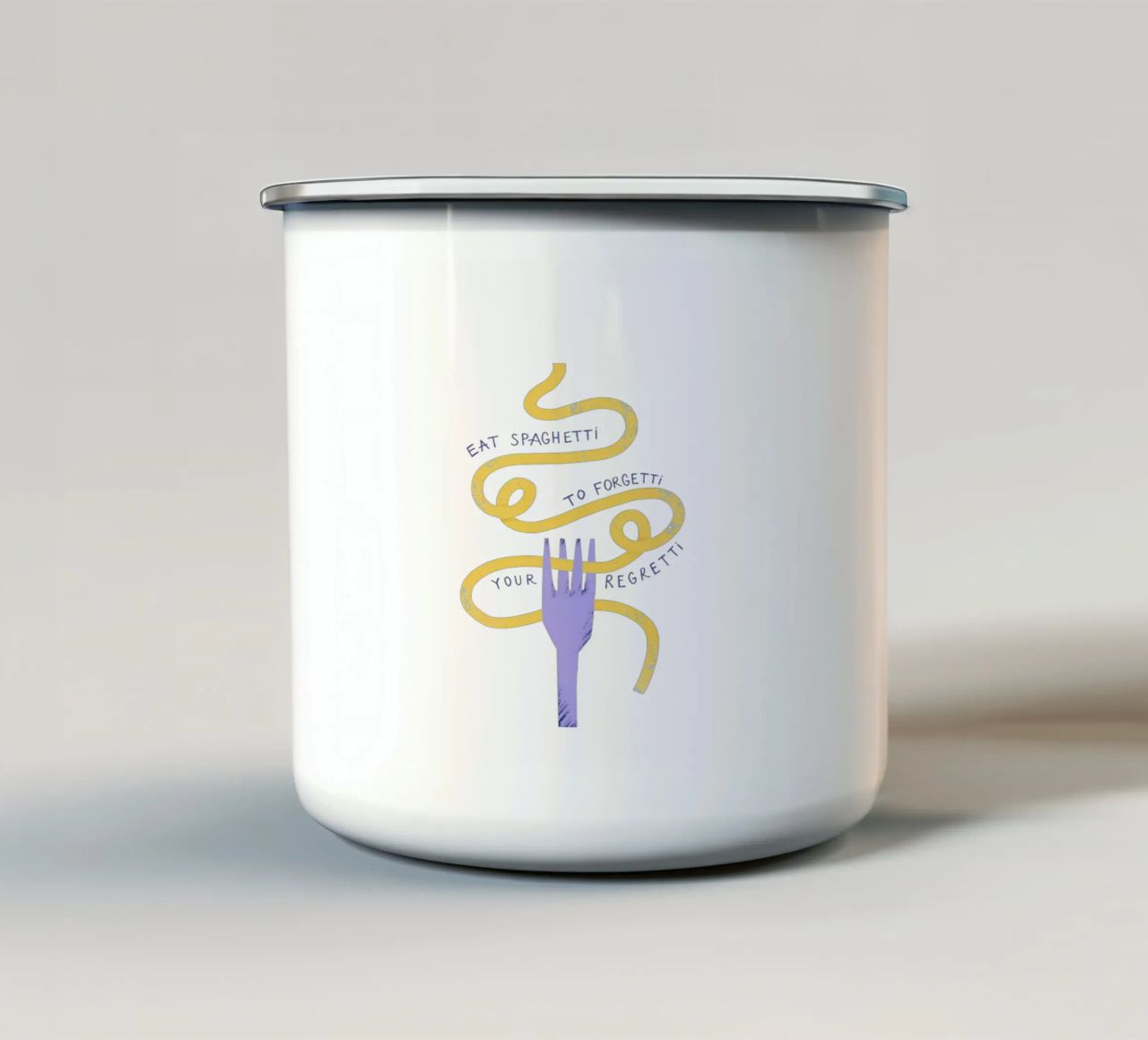Eat Spaghetti Emaille Tasse von Pure