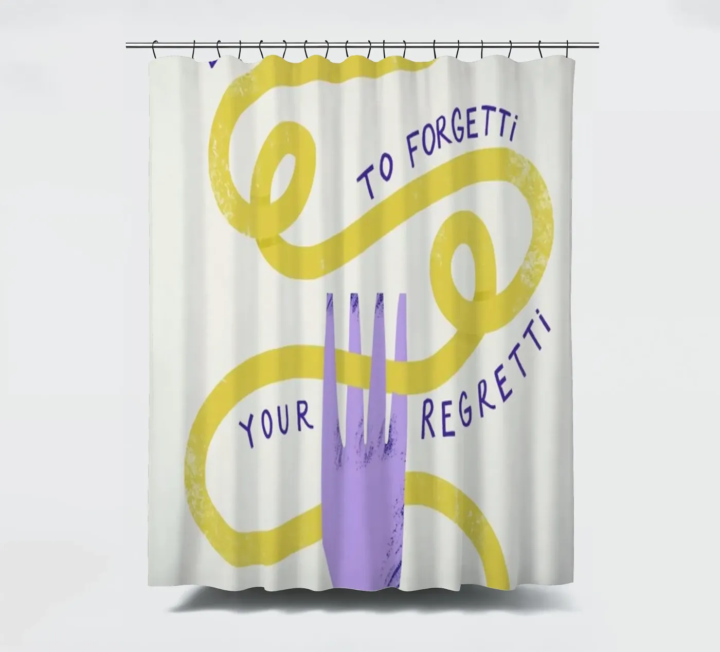 Eat Spaghetti shower curtain by Pure