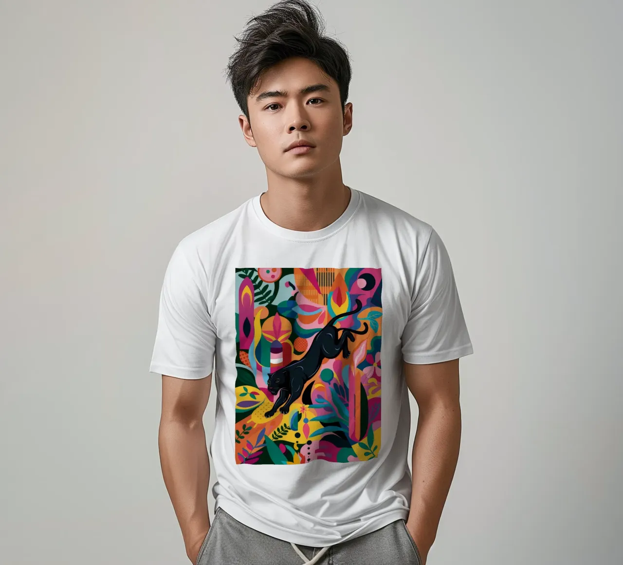 La caccia ai fiori della pantera t-shirt da Paez Harmony