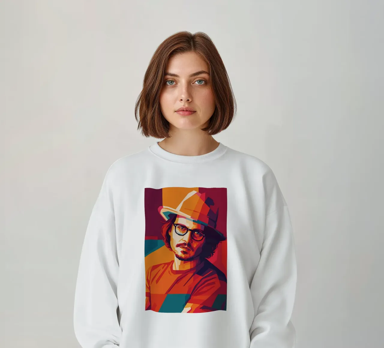 johnny deep retro pop art wpap felpa da aiswa