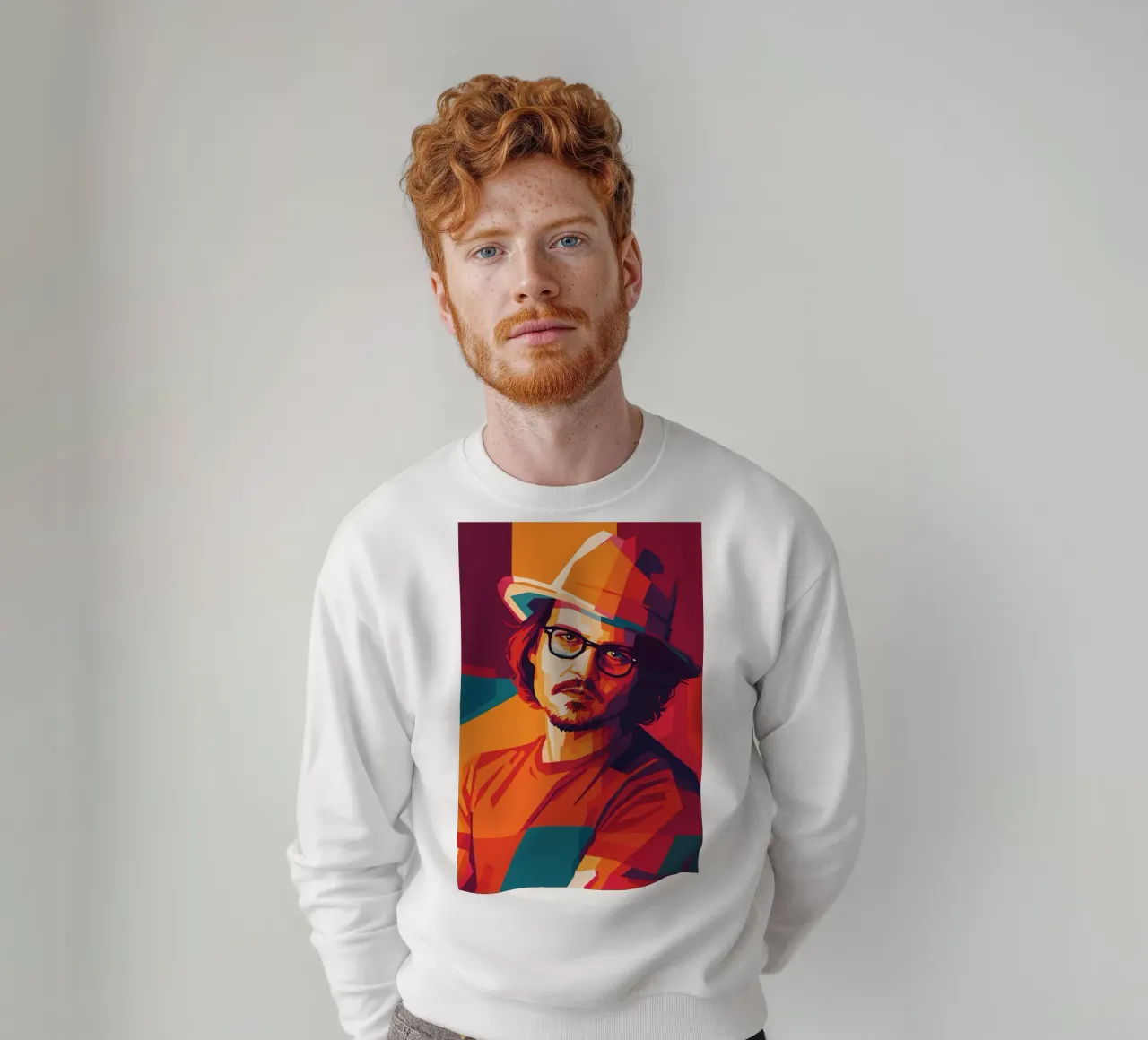 johnny deep retro pop art wpap felpa da aiswa