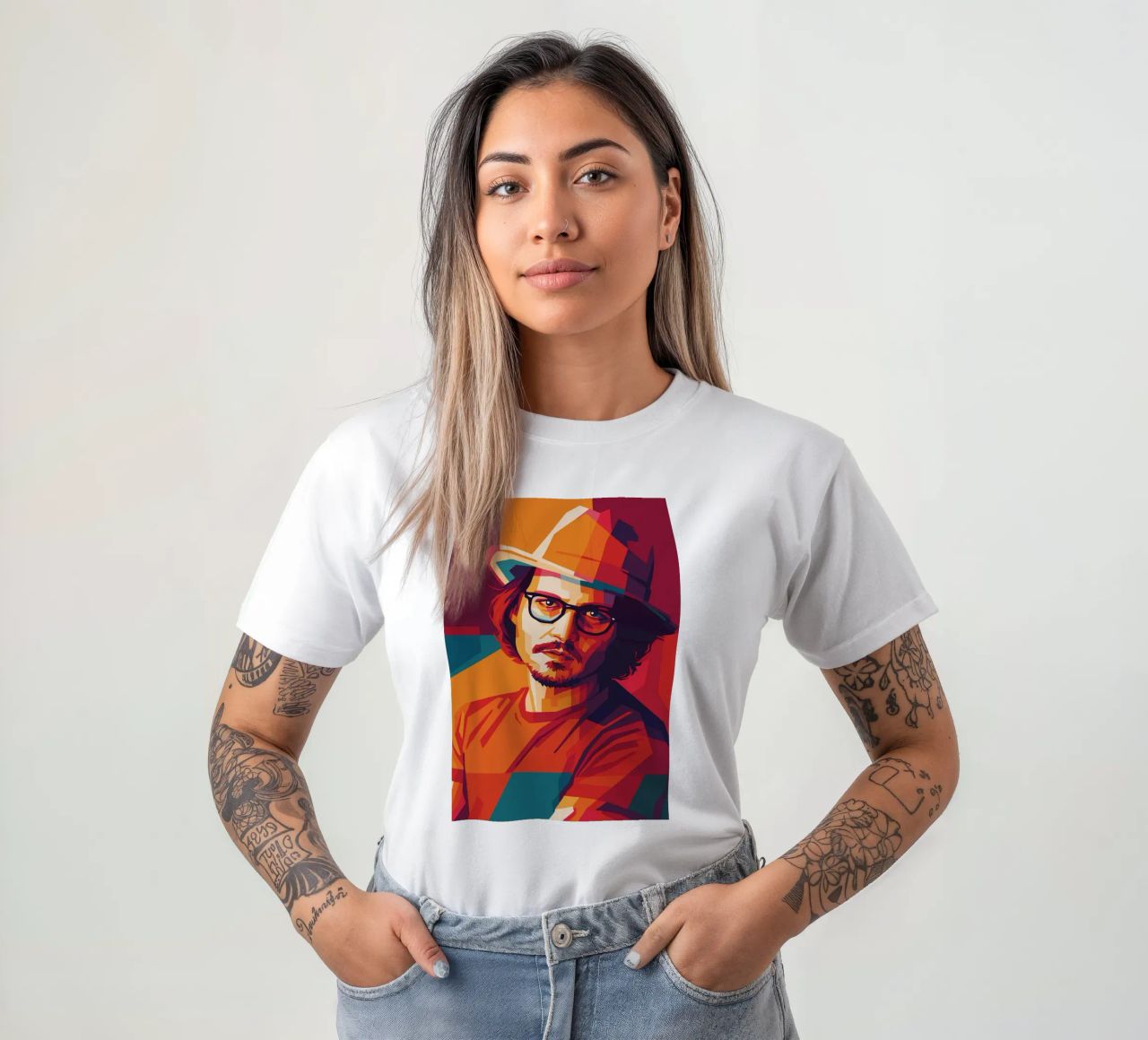 johnny deep retro pop art wpap t-shirt da aiswa