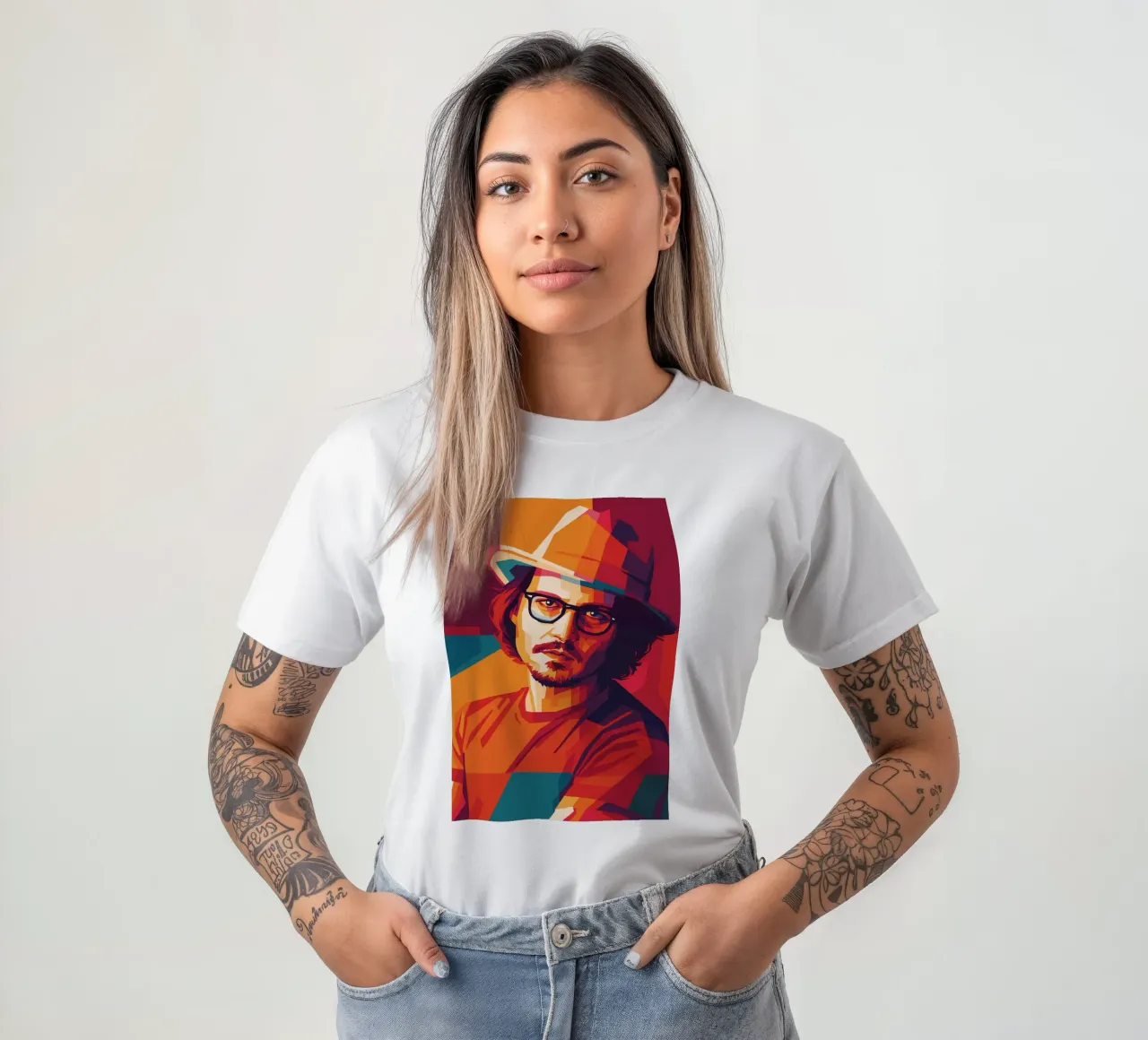 johnny deep retro pop art wpap t-shirt da aiswa
