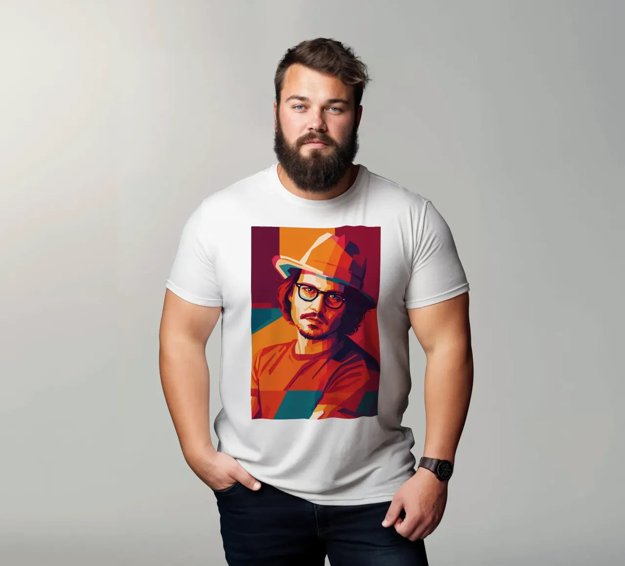 johnny deep retro pop art wpap t-shirt da aiswa