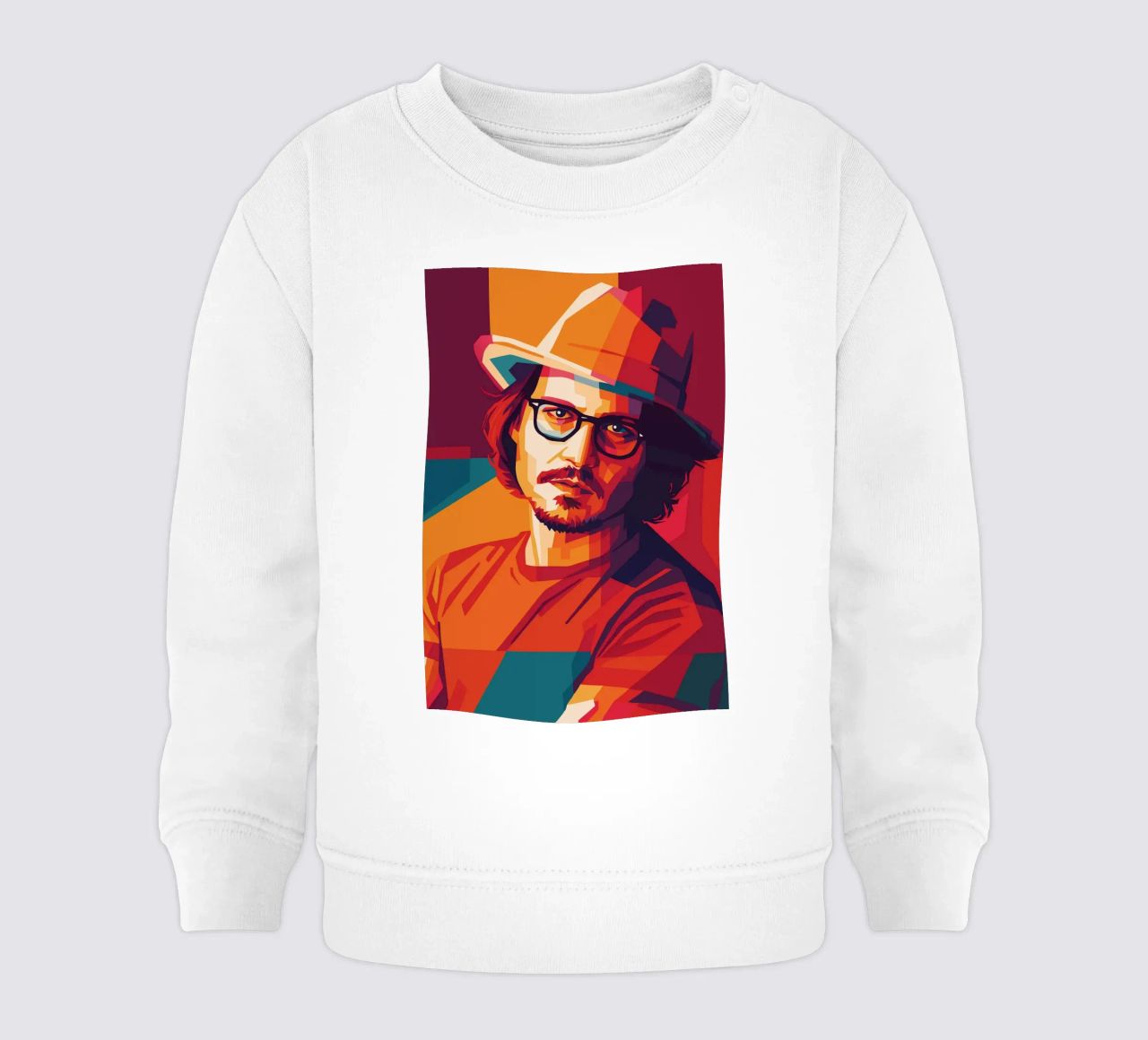 johnny deep retro pop art wpap felpa neonato da aiswa