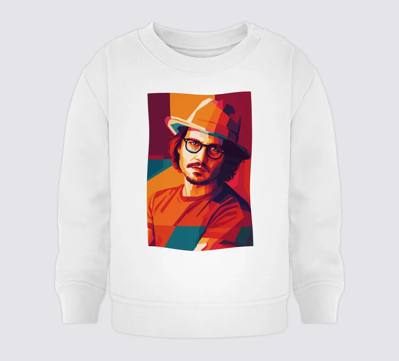 johnny deep retro pop art wpap felpa neonato da aiswa