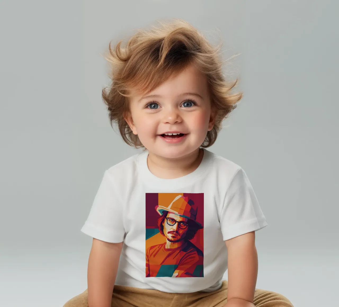 johnny deep retro pop art wpap camiseta de bebé de aiswa