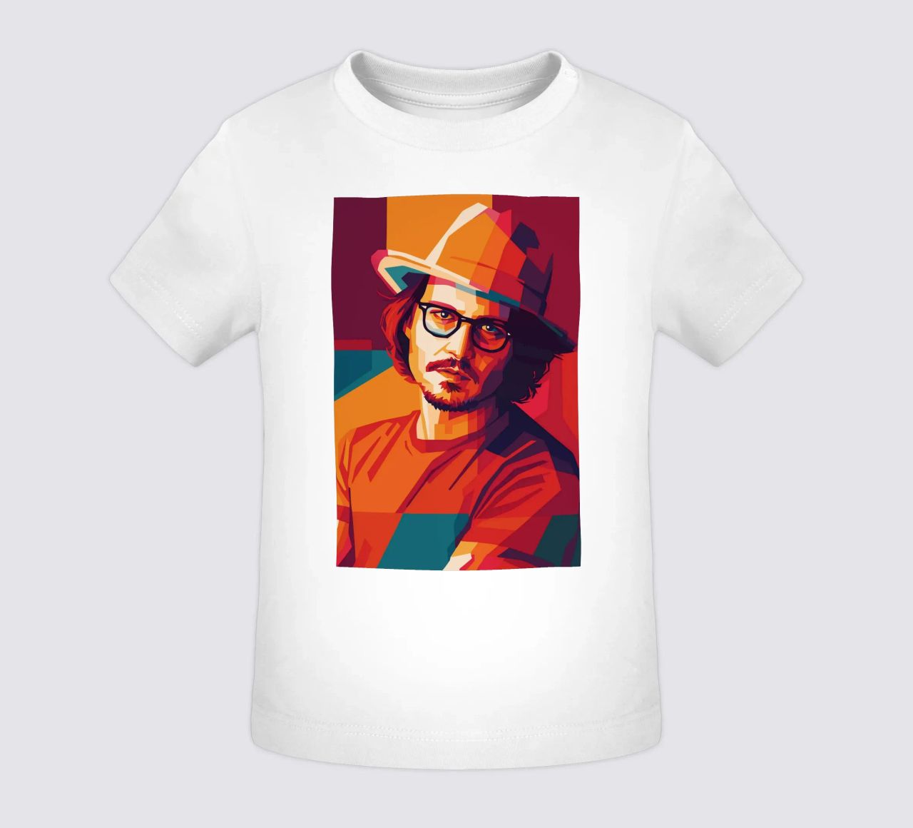 johnny deep retro pop art wpap maglietta neonato da aiswa