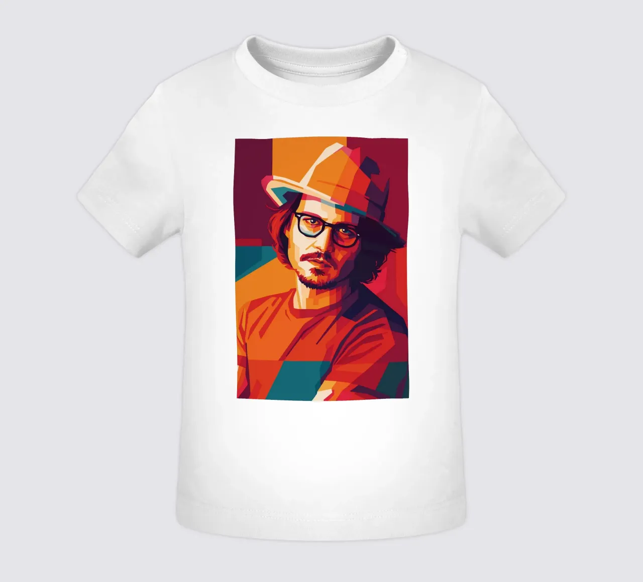 johnny deep retro pop art wpap camiseta de bebé de aiswa