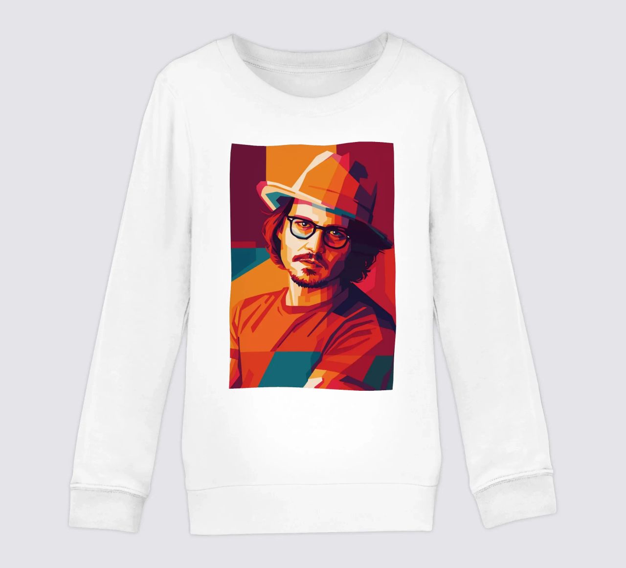 johnny deep retro pop art wpap felpa bambino da aiswa