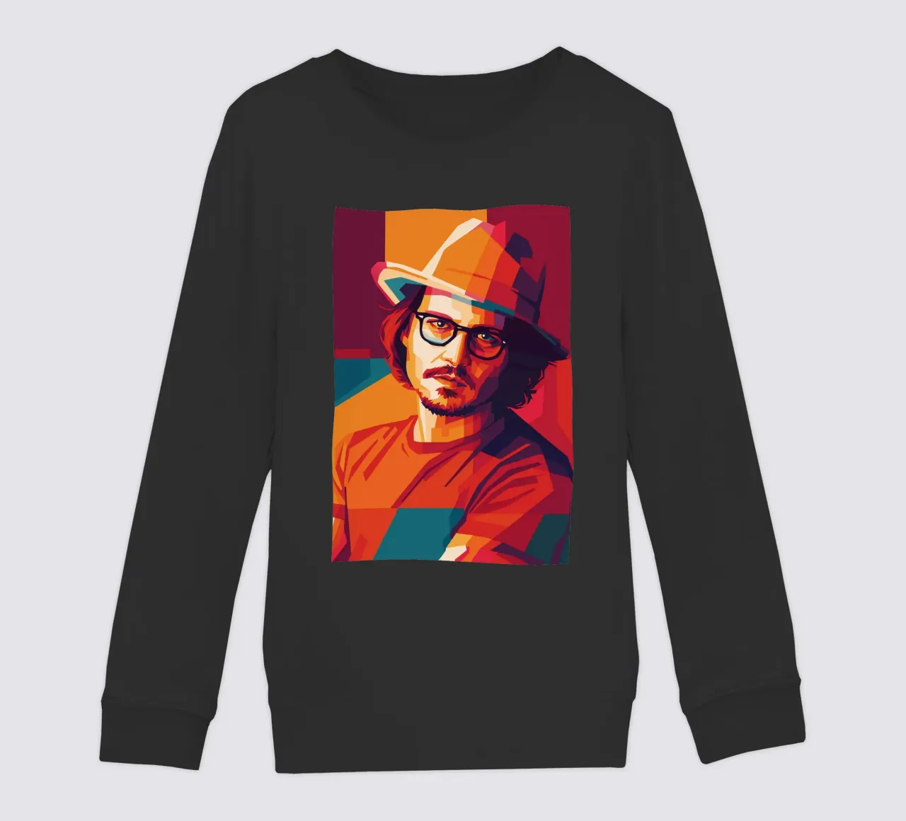 johnny deep retro pop art wpap felpa bambino da aiswa