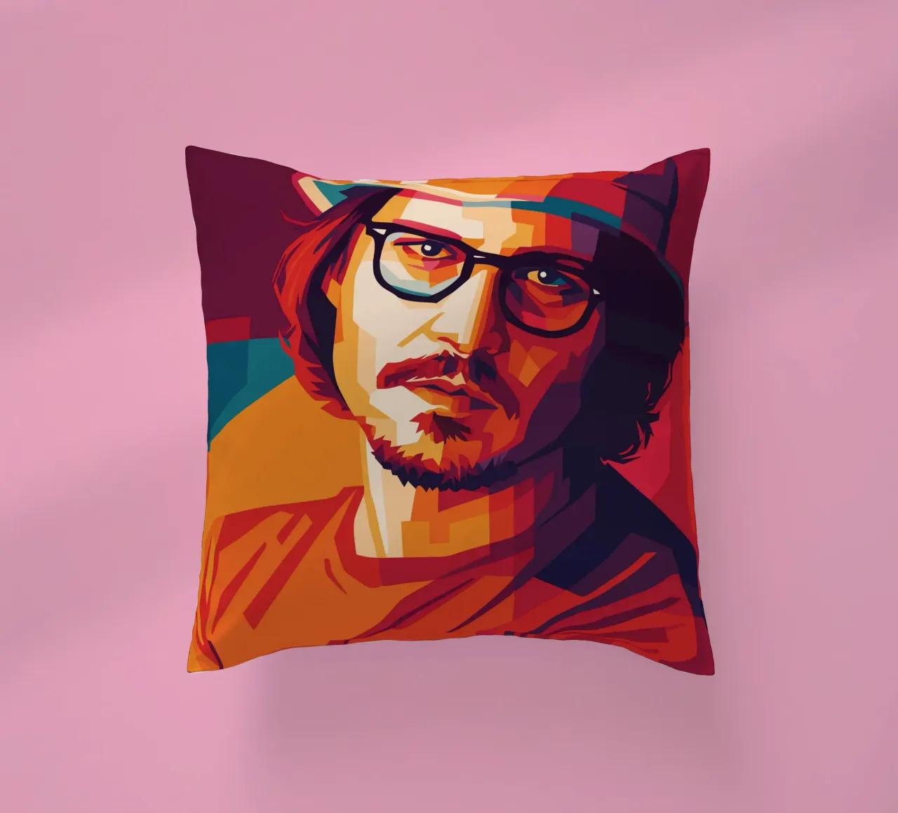 johnny deep retro pop art wpap cuscino da aiswa