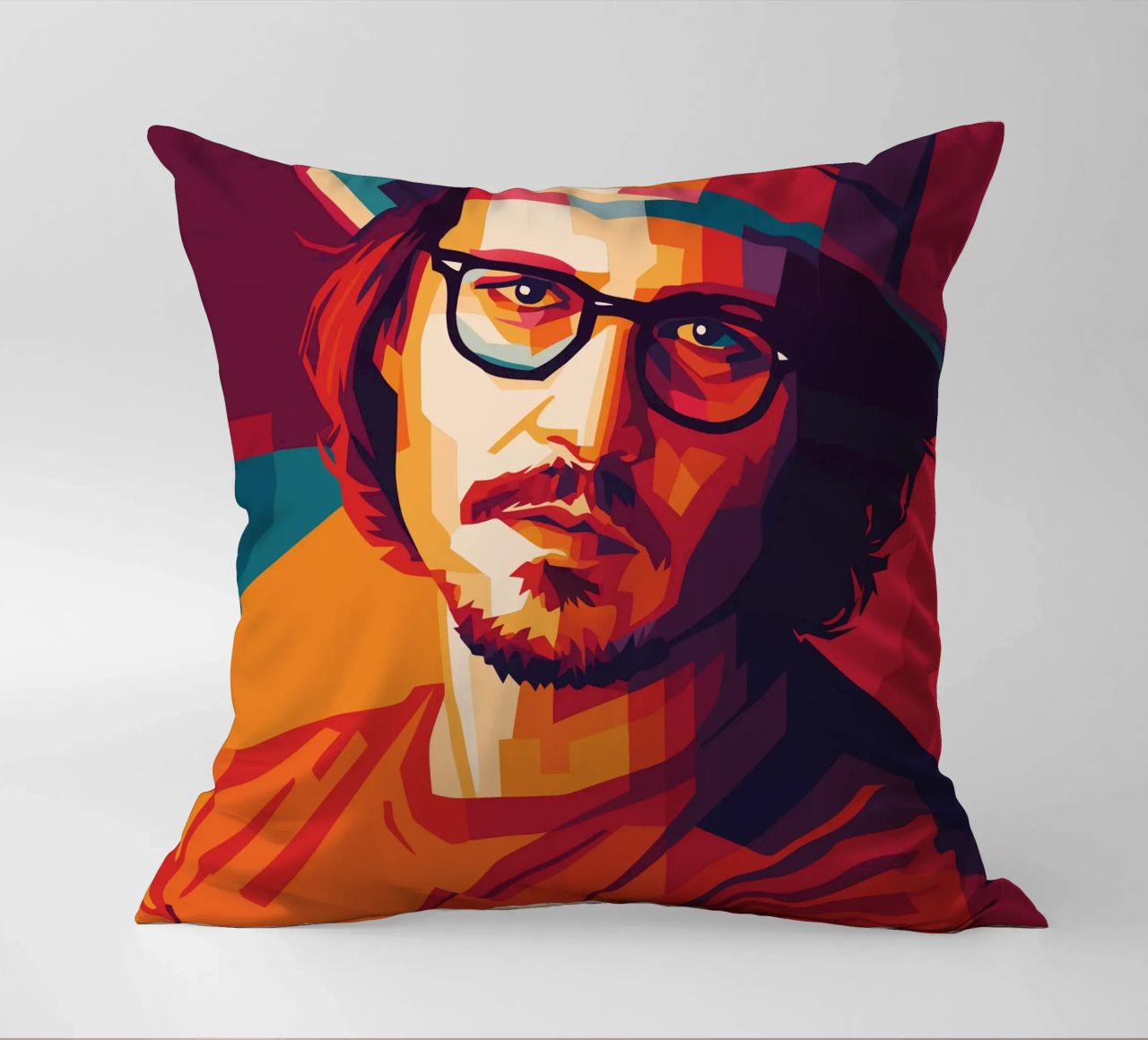 johnny deep retro pop art wpap cuscino da aiswa