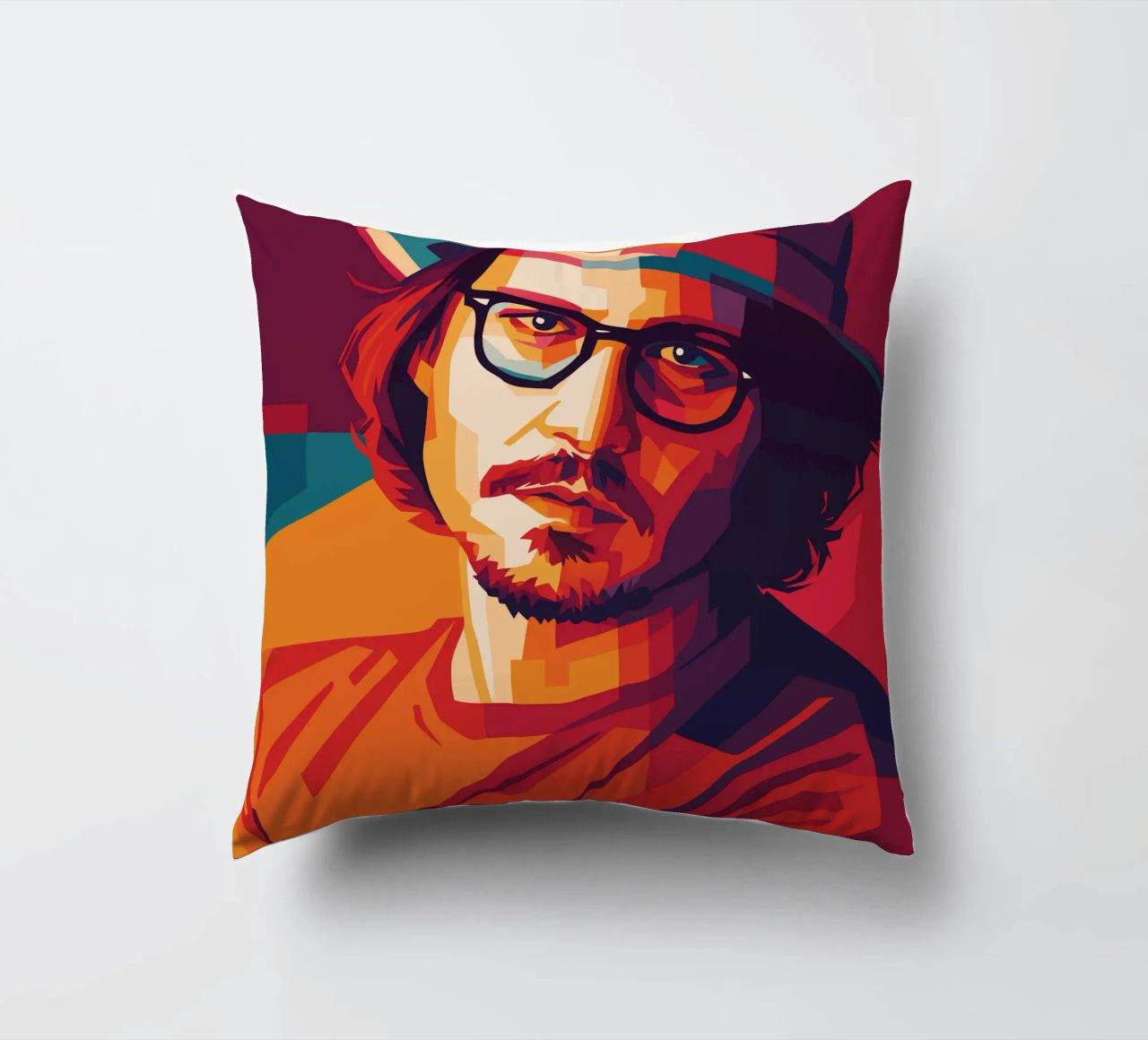johnny deep retro pop art wpap cuscino da aiswa
