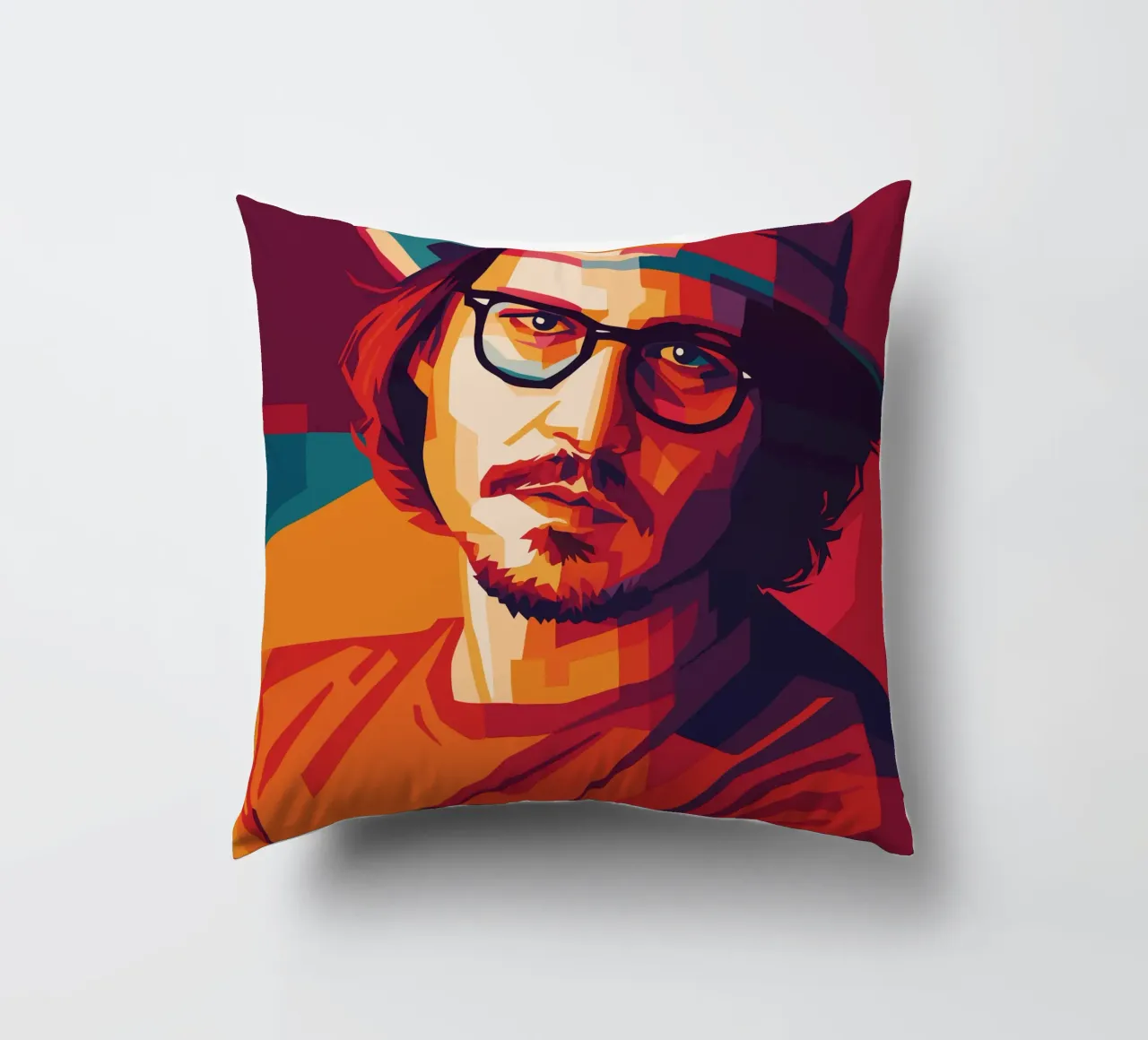 johnny deep retro pop art wpap cuscino da aiswa