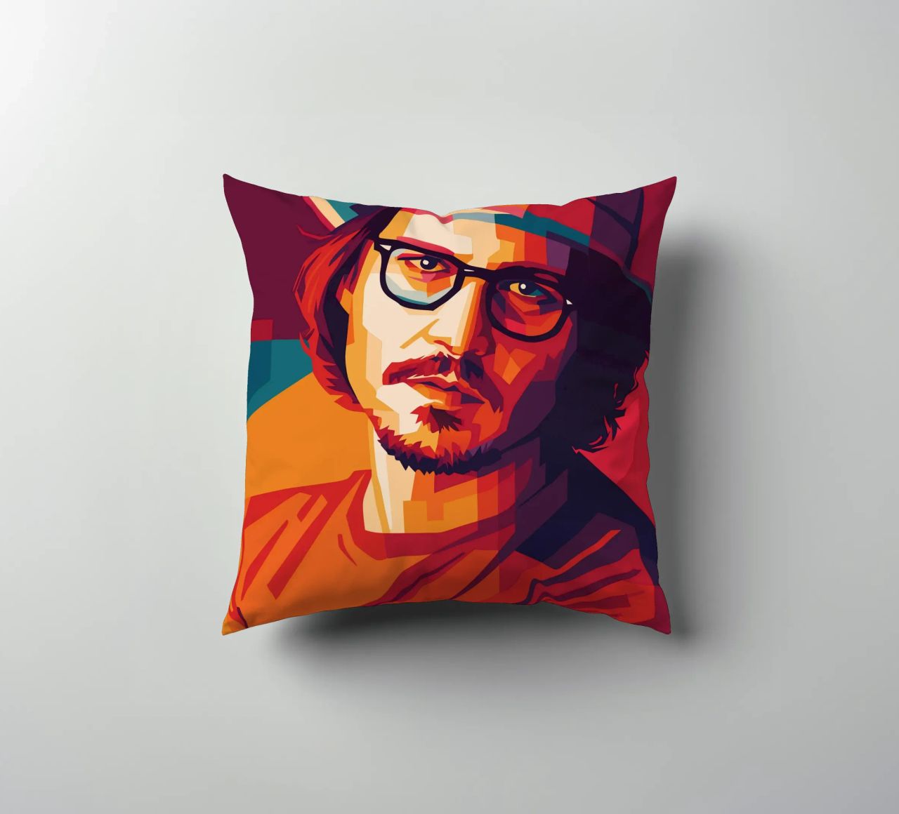 johnny deep retro pop art wpap cuscino da aiswa