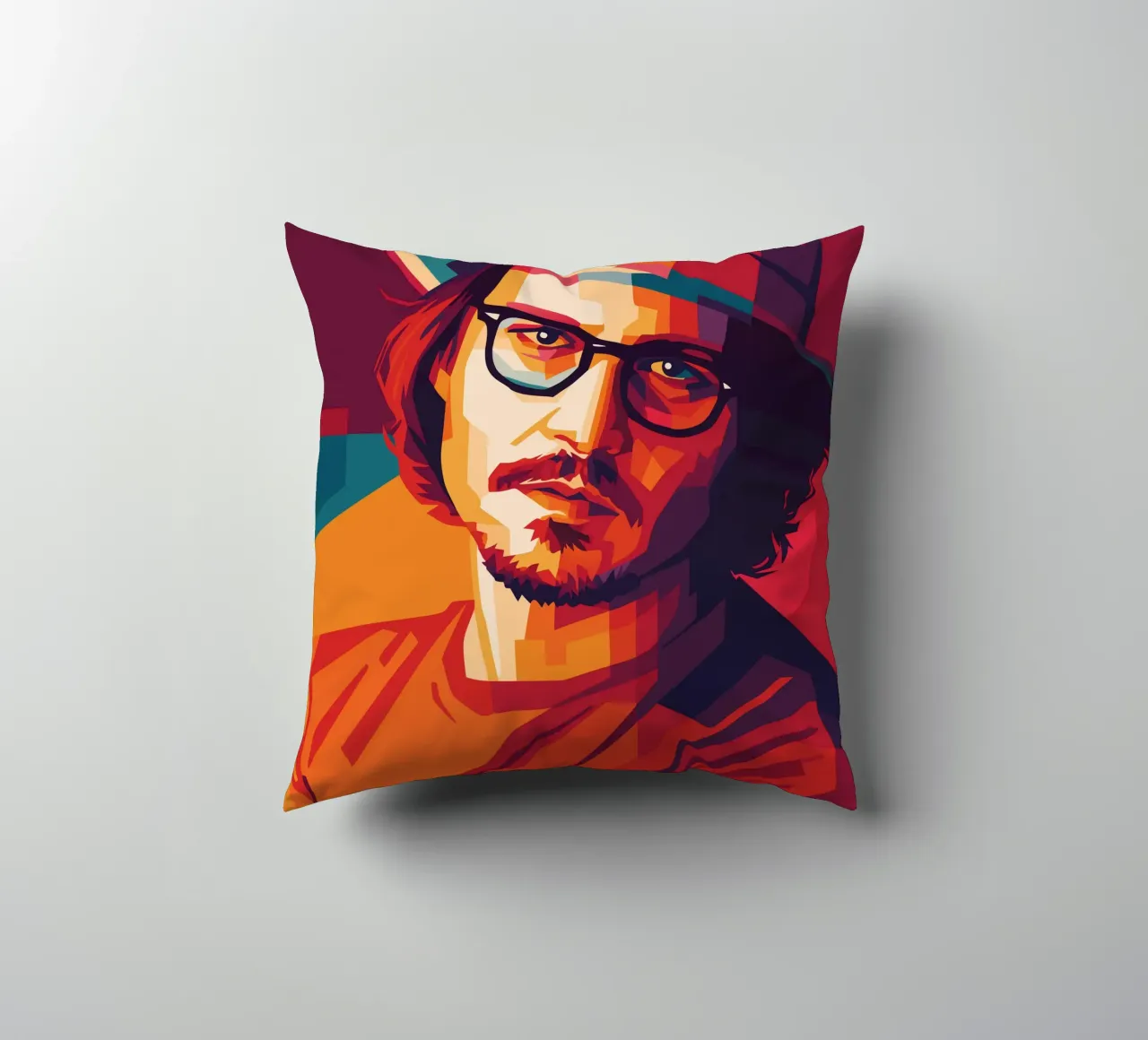 johnny deep retro pop art wpap cuscino da aiswa