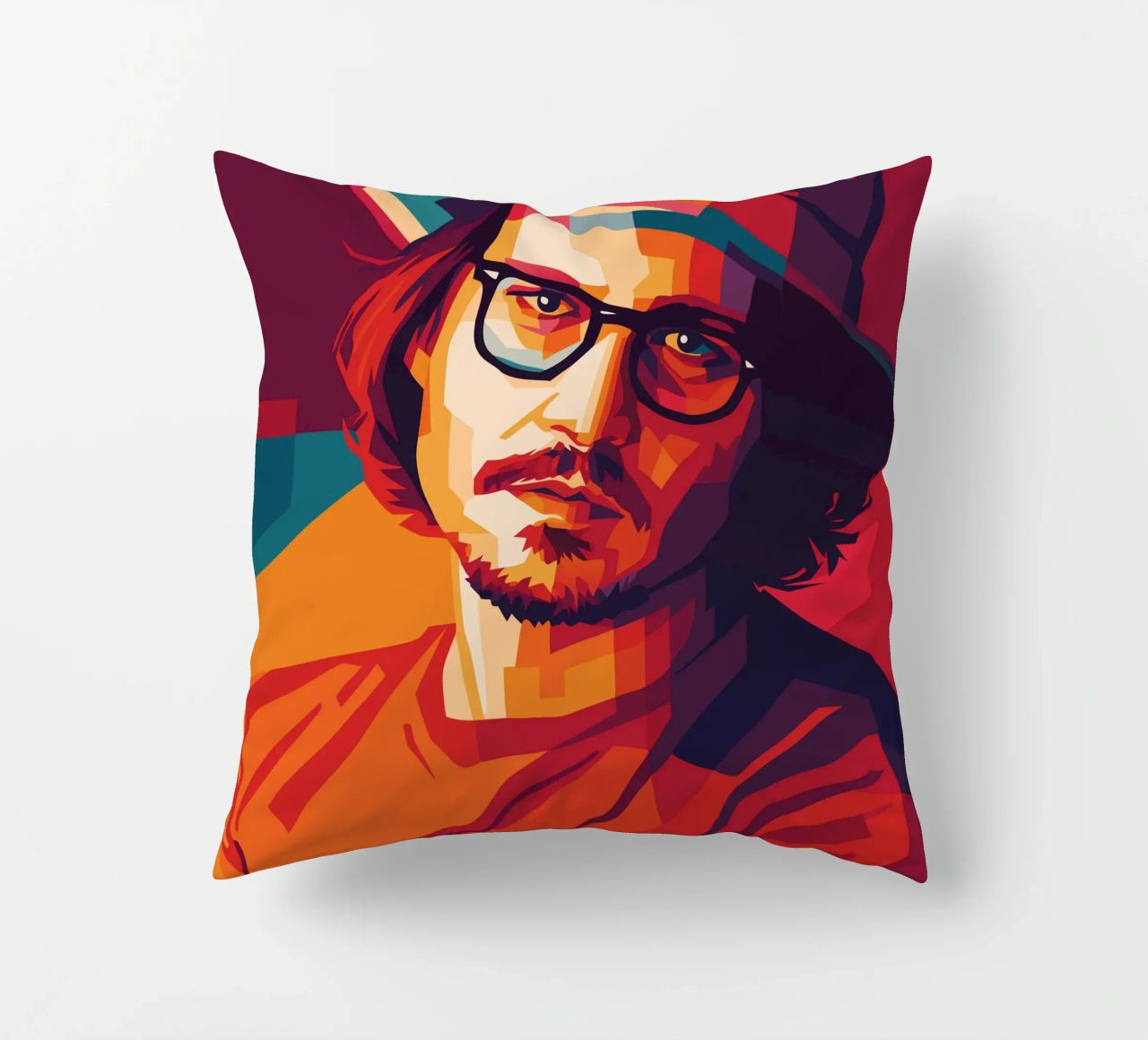 johnny deep retro pop art wpap cuscino da aiswa