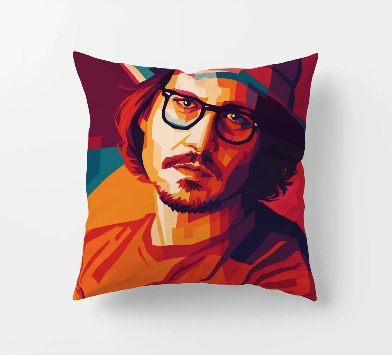 johnny deep retro pop art wpap cuscino da aiswa