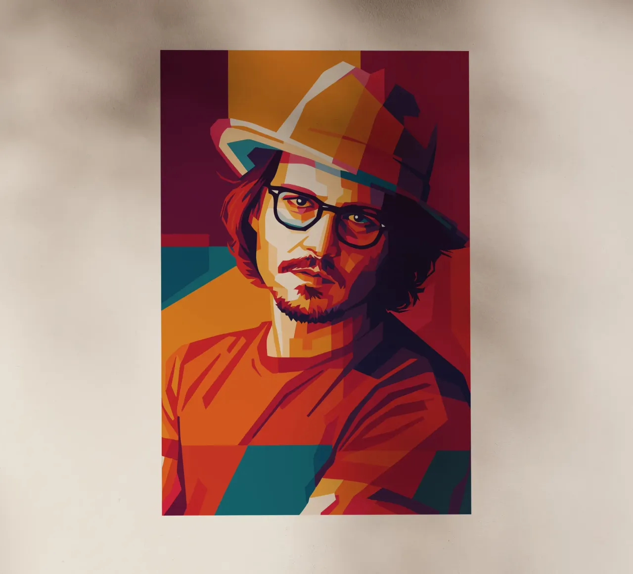 johnny deep retro pop art wpap pellicola backlit da aiswa