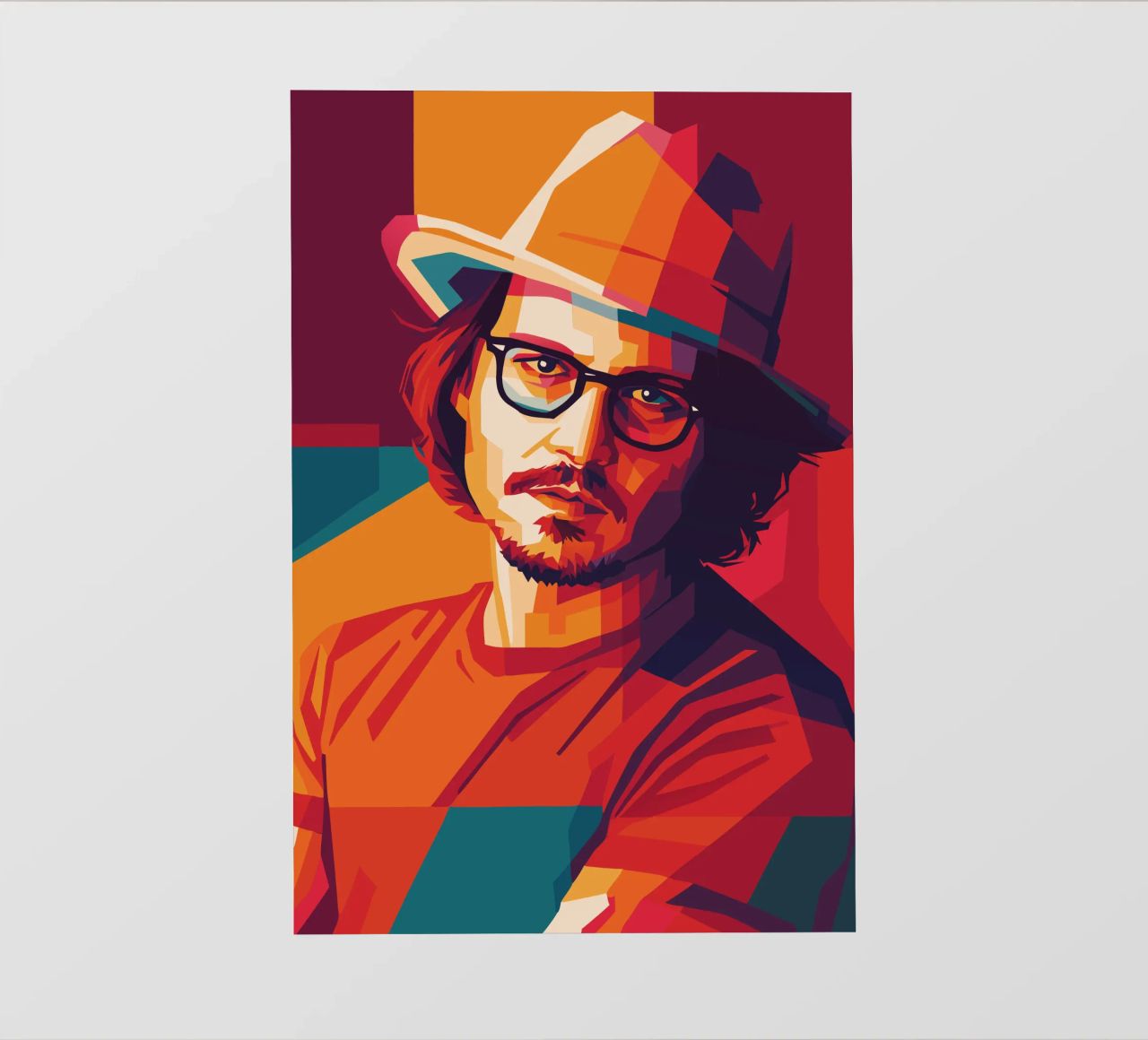 johnny deep retro pop art wpap pellicola backlit da aiswa