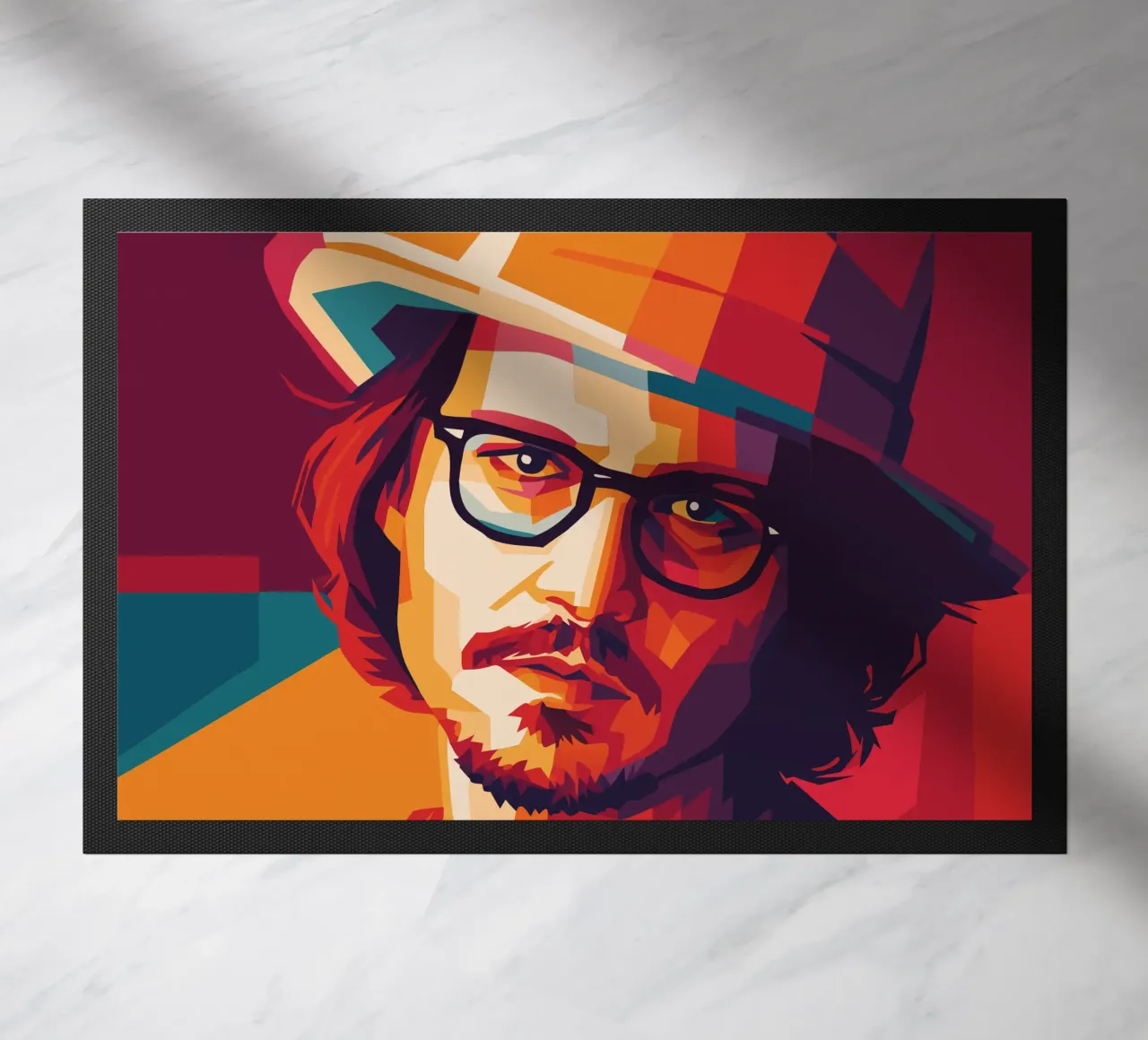 johnny deep retro pop art wpap Fußmatte von aiswa