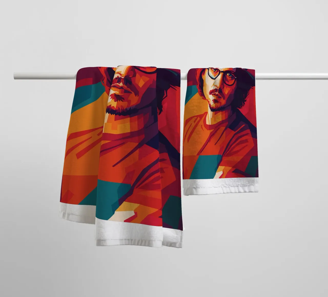 johnny deep retro pop art wpap asciugamano da bagno da aiswa