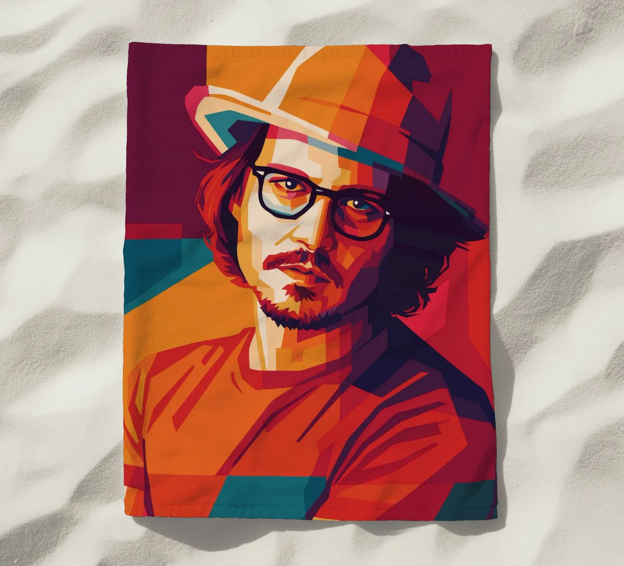 johnny deep retro pop art wpap telo mare da aiswa
