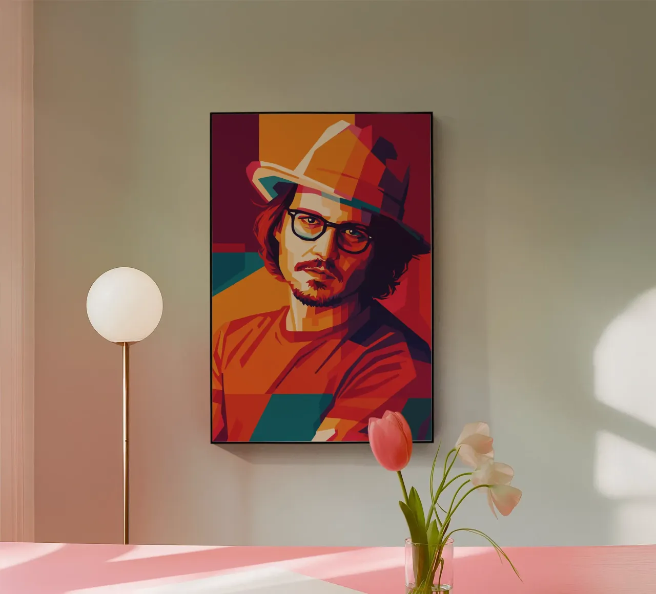 johnny deep retro pop art wpap plexiglass da aiswa