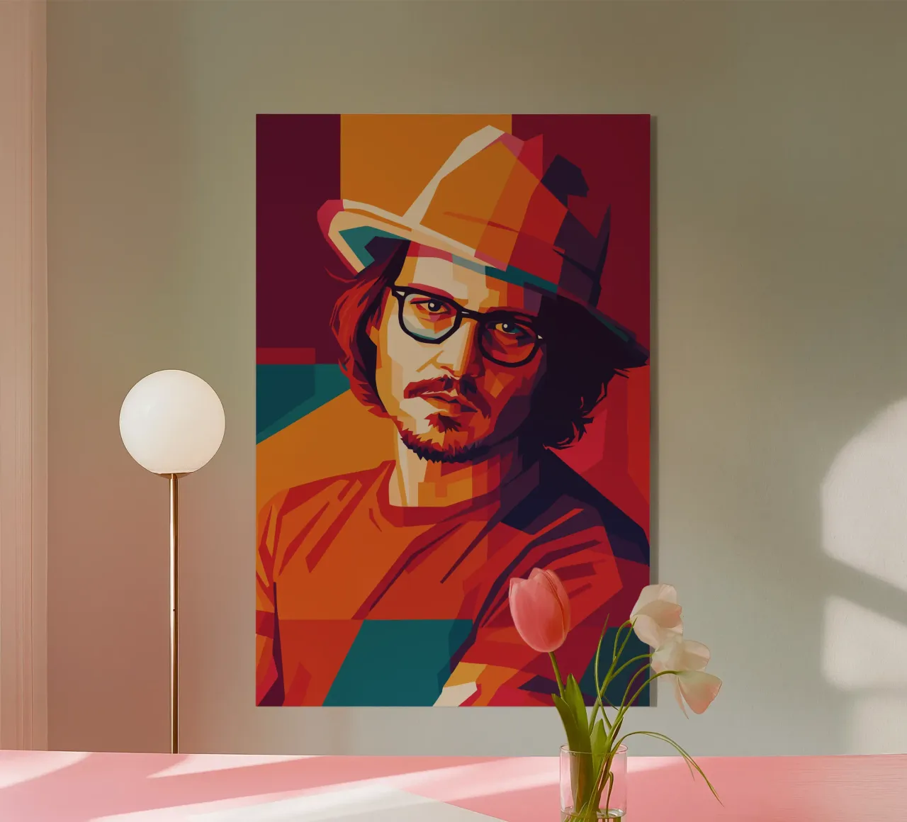 johnny deep retro pop art wpap acrylic glass by aiswa